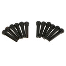 2 Set Of 6pcs Acoustic Guitar Bridge Pins Ebony Black W/ Shell / Dots