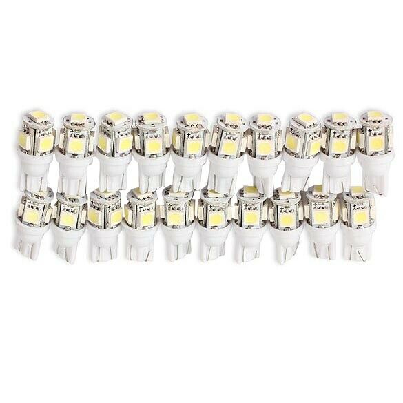 20PCS T10 5050 5SMD LED White Light Car Side Wedge Tail Light Lamp Bright A