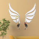 Creative Angel Wings Acrylic Mirror Wall Stickers Bedroom Living Room Decor A