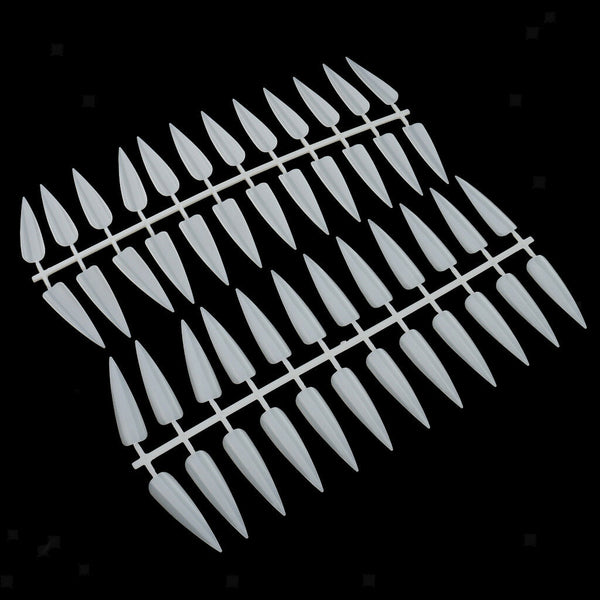 120pcs Nail Art False Tips Sticks Polish Practice Display Board Tool Beige