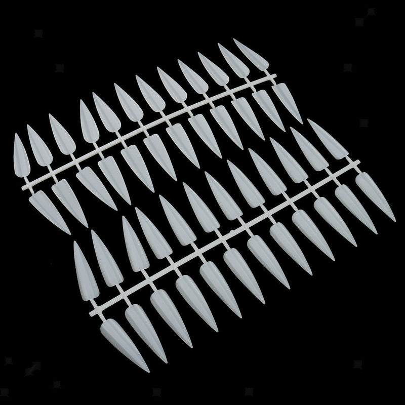 120pcs Nail Art False Tips Sticks Polish Practice Display Board Tool Beige