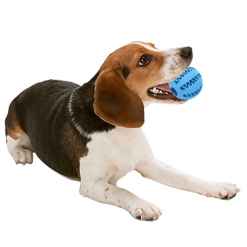 7cm Pet Toys Rubber Interactive Ball for Dog Chew Tooth Cleaning(Blue) A