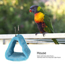 Warm Soft Plush Birds Parrot Hammock Nest Pet Hang Bed Cage House (Blue S