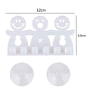 5 Slot Plastic Cute Smiling Cartoon Sucker Toothbrush Holder Suction Hooks