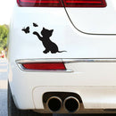 Cat Butterfly Car Stickers Vinyl Decals Graphics Decor Auto Styling (Black)
