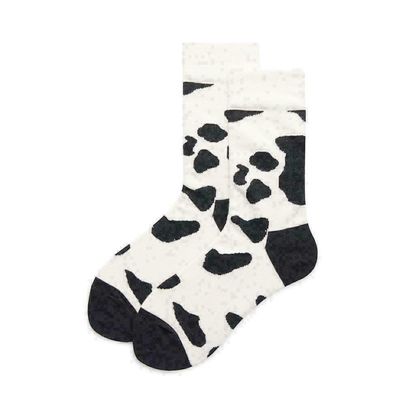 Cow texture cotton tube stockings Japanese wind cute socks cotton Y3Z2 F1R7 W0C2