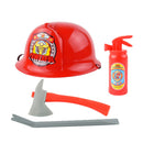 Kids Yellow Safety Firefighter Helmet & Assorted Tools Halloween Costume