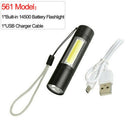 50000LM LED Flashlight Rechargeable Zoomable T6 COB Torch Side Magnet Work Light