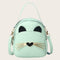 Women PU Leather Crossbody Messenger Bag Cute Cat Shoulder Backpack (Green)