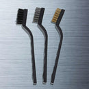 New 3pcs Detail Wire Brush Set Steel Brass Nylon Cleaning Polishing Detail Metal