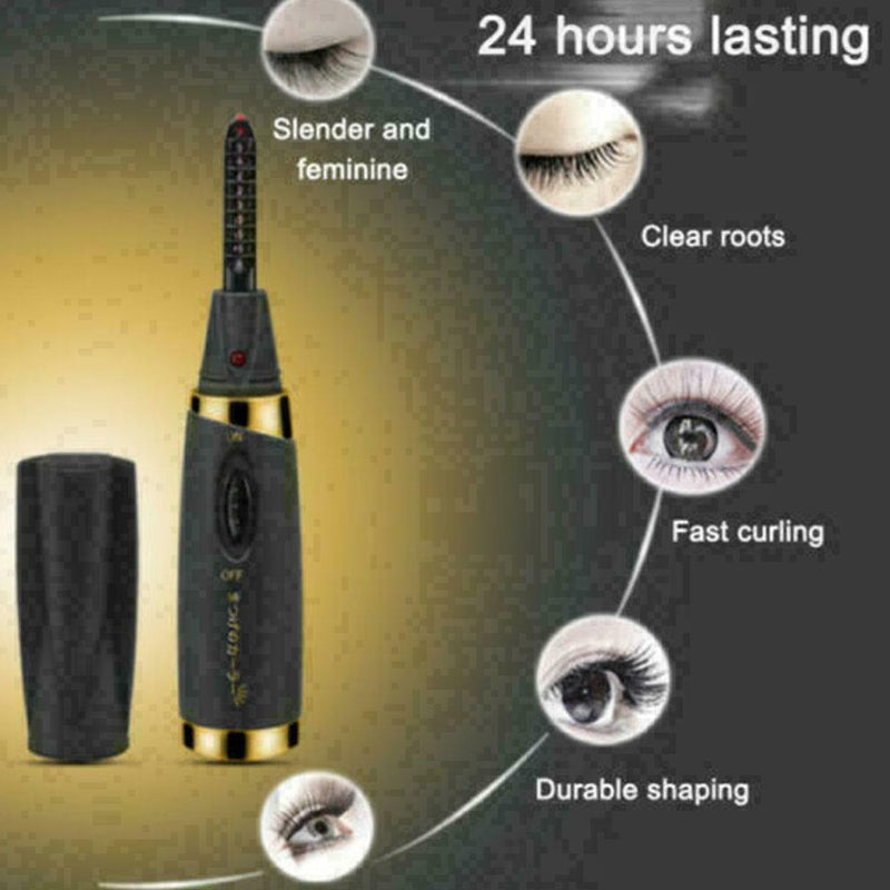 Portable Long Lasting Makeup Electric Heated Curving Eyes Lashes Eyelash Cu R5Q7