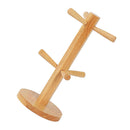Wooden Cup Holder, Removable Coffee Mug Tree Rack Organizer with 6 Hooks Stand