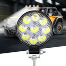 27W Round LED Work Light Flood Beam Offroad Car Driving Fog Lamp 5D L JR BX