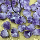 Necklace Natural Amethyst Crystal Stone Pendant Healing Mineral Jewelry Gift