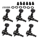 6Pcs Metal Tuning Pegs Machine Heads 6R 1:18 Gear Ratio Black for