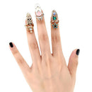 12Pcs/Lot Nail Ring Fashion Jewelry Butterfly Glamour Crown Flower Crystal