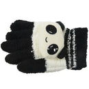 Women Winter Sweet Panda Design Touchscreen Gloves Black White A6C5