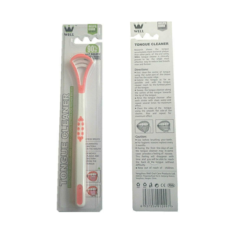 Tongue Cleaner Soft Dental Care Brush Oral Clean Bad Breath Scraper Handle PTM