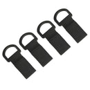 4pcs Nylon Strap Buckles Hooks Belt Hanging Keychain D-Ring Carabiner Black