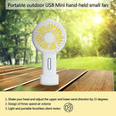3 Speed Outdoor Portable Mini USB Shaking Head Silent Handheld Fan (White) A