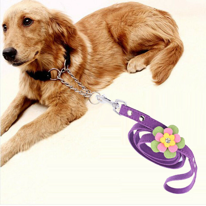 Pet Cat Dog Adjustable Harness Walking Lead Leash Chest Strap Deep Purple S