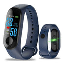 M3 Blood Pressure Oxygen Heart Rate IP67 Waterproof Bracelet (Dark Blue)