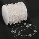 90ft Clear Crystal Bead Roll String Garland for Festival Wedding Party Decor