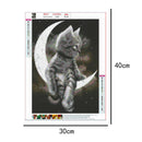 5D DIY Full Drill Diamond Painting Moon Cat Cross Stitch Embroidery Craft
