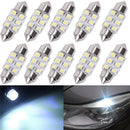 10 X White 31MM Festoon Dome Map Interior LED Light 3528 6-SMD Lamp DE3175 30 ME