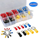 102PCS Assorted Crimp Terminal Insulated Electrical Wire Connector Kits w/ Box