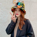 Women Leopard Print Faux Fur Hat Winter Warm Plush Fisherman Cap Bucket Ha L0Z2