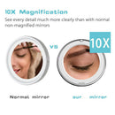 10x 360 Rotary Magnification Magnifying Makeup Mirror LED Fill Light Lighting
