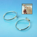 100X Adjustable Flat Rings Glue on Pad Bases Blanks Jewelry Making 8 mm