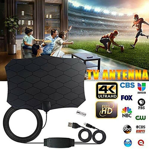 300 Miles 4K 1080P Digital HDTV Indoor TV Antenna with Amplifier Signal BoosM9W5