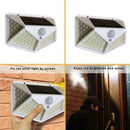 100 LED Solar Power PIR Motion-Sensor Wall Lights Outdoor Lamp Garden Water R8B5