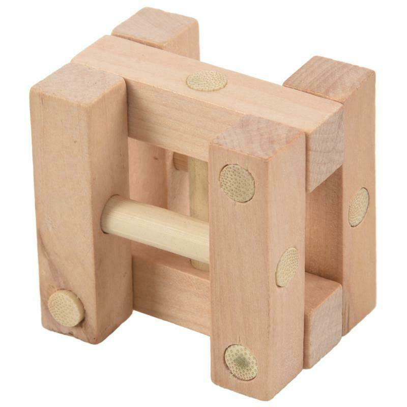 Classical Wooden Puzzle Toys Pole Ming Lock Luban Lock Q1R7