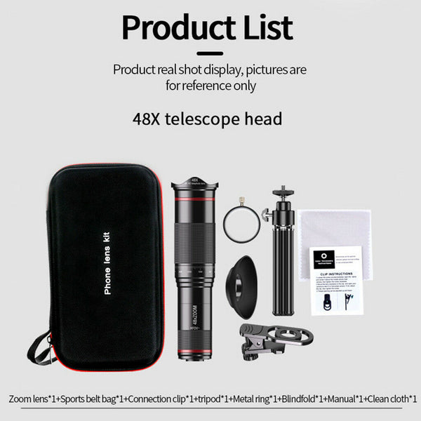 Smart Phone Camera Lens Kit 48X Telephoto Lens Universal for  Android