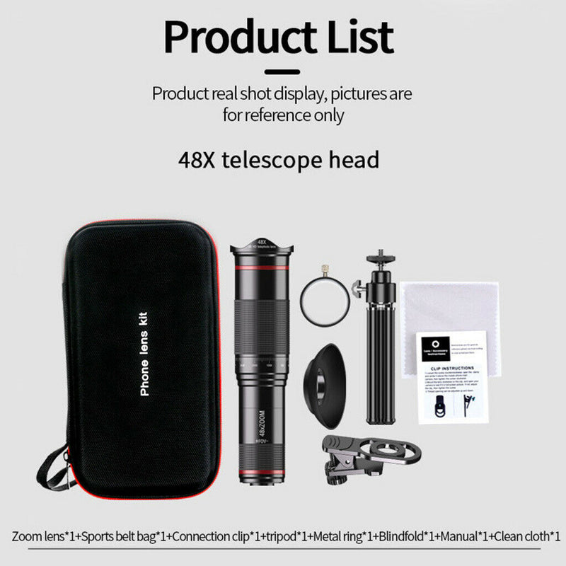 Smart Phone Camera Lens Kit 48X Telephoto Lens Universal for  Android