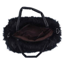 Lovely Fur Leather Handbag Shoulder Bag Winter Black