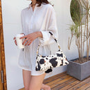 Women Cow Milk Handbag Female PU Leather Small Underarm Shoulder Tote Bags
