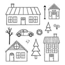 Xmas Snow House Transparent Silicone Stamps Seals Set for Scrapbooking DIY