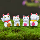 4X Cartoon Lucky Cats Micro Landscape Garden Decorations Miniatures OrnamentLJ