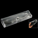 Press Button Closure Clear Soft Plastic Eyeglasses Case C6D3