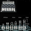 Glass Chessboard Glass Chess Set Hand Crafted for Chess Lovers Toys 20x20cm