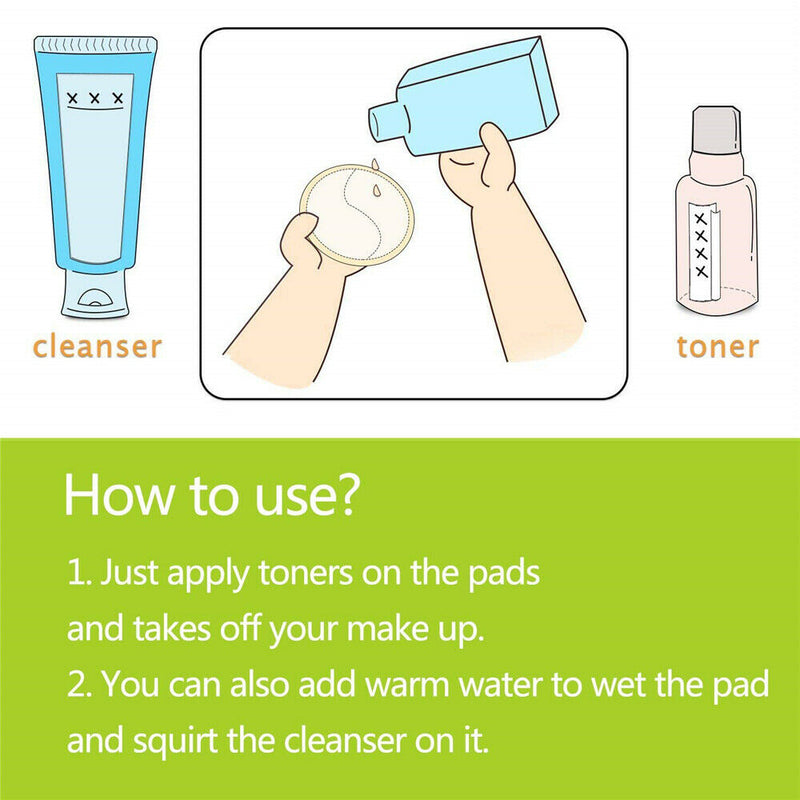 16pcs Reusable Makeup Remover Face Cleansing Pad Bamboo Cotton Pads Eco-friendly