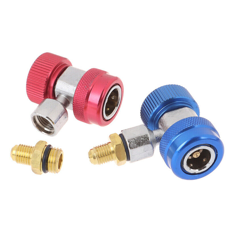2Pcs Car Freon R134A Quick Coupler Adapters for Air Conditioning Refrigerant Hn