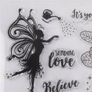 Transparent Clear Silicone Stamps Fairy for DIY Scrapbooking Card Making JR