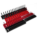 2Pcs 1/4" Socket Tray Organizer Set Red and Black Socket Rails Holder Storage