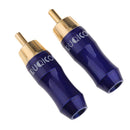 2PCS Universal Audio Video Cable RCA Plug TV Cable Adapter Connector Blue