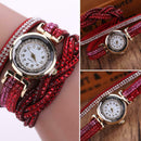 New Fashion Luxury Rhinestone Bracelet Watch Women Quartz Watch Red A